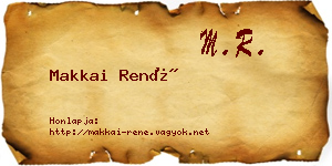 Makkai René névjegykártya